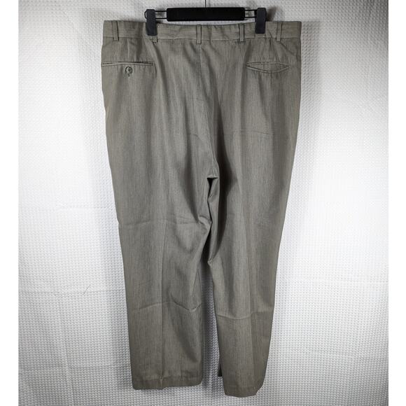 Orvis 42x31 Linen Blend Dress Pants Men Beige Flat Front Classic Fit USA Made - Picture 2 of 3